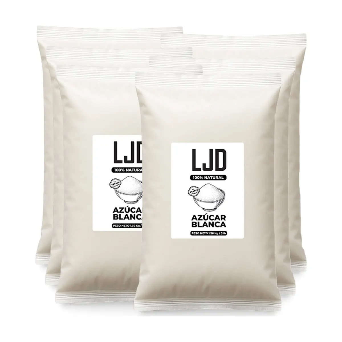 Azúcar blanca LJD (6 x 1.36 kg / 3 lb)