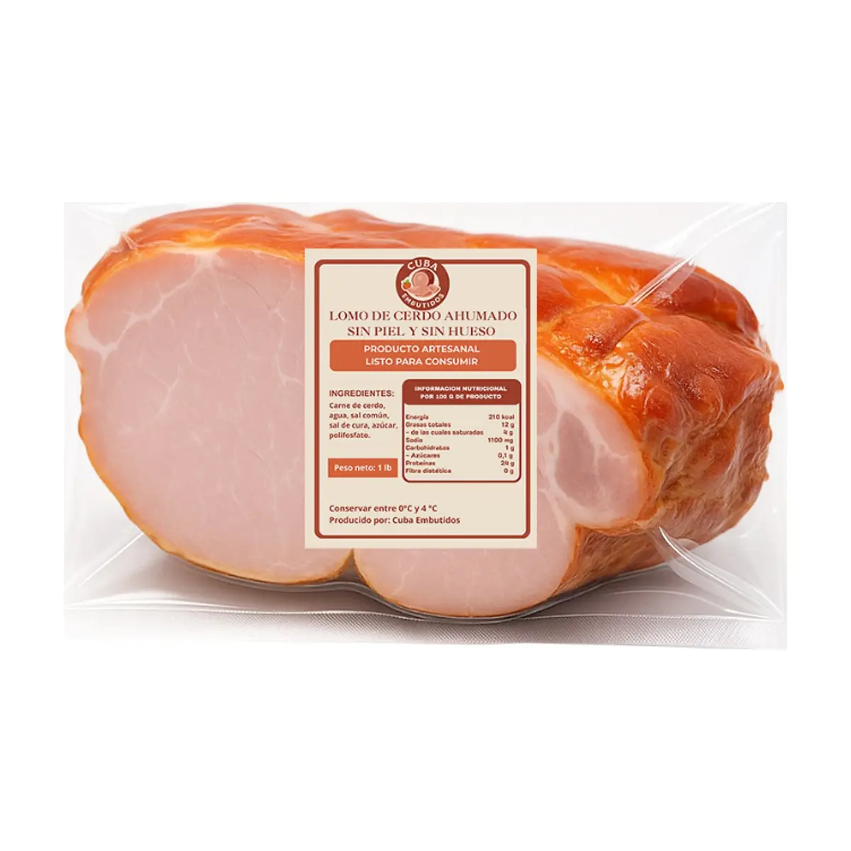 Lomo de cerdo ahumado sin piel y sin hueso (454 g / 1 lb)