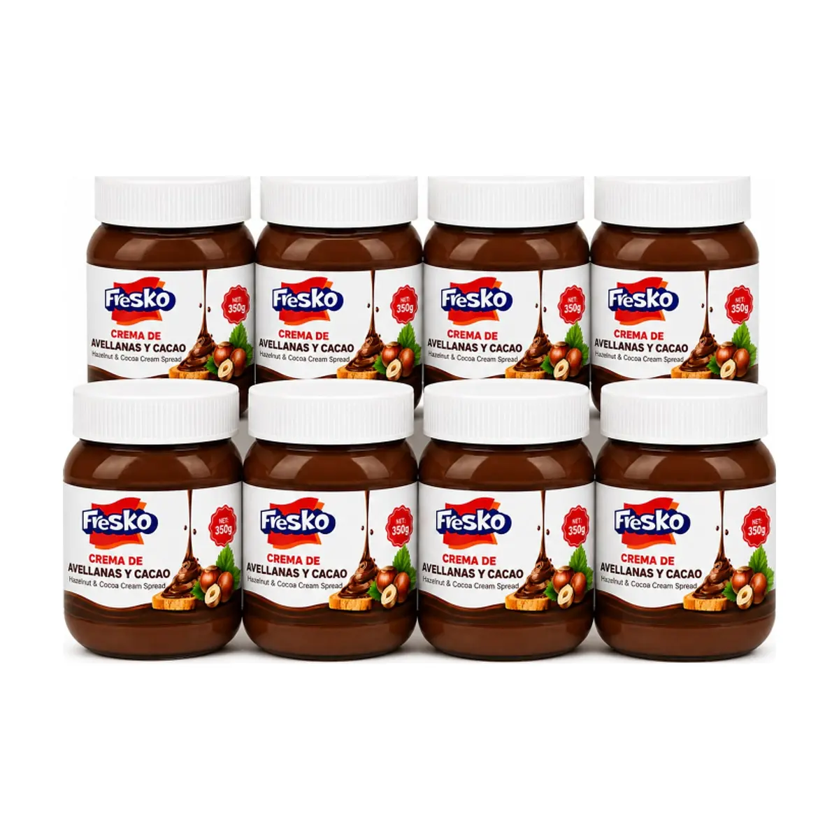 Crema de avellanas y cacao Fresko (8 x 350 g / 12.35 oz)
