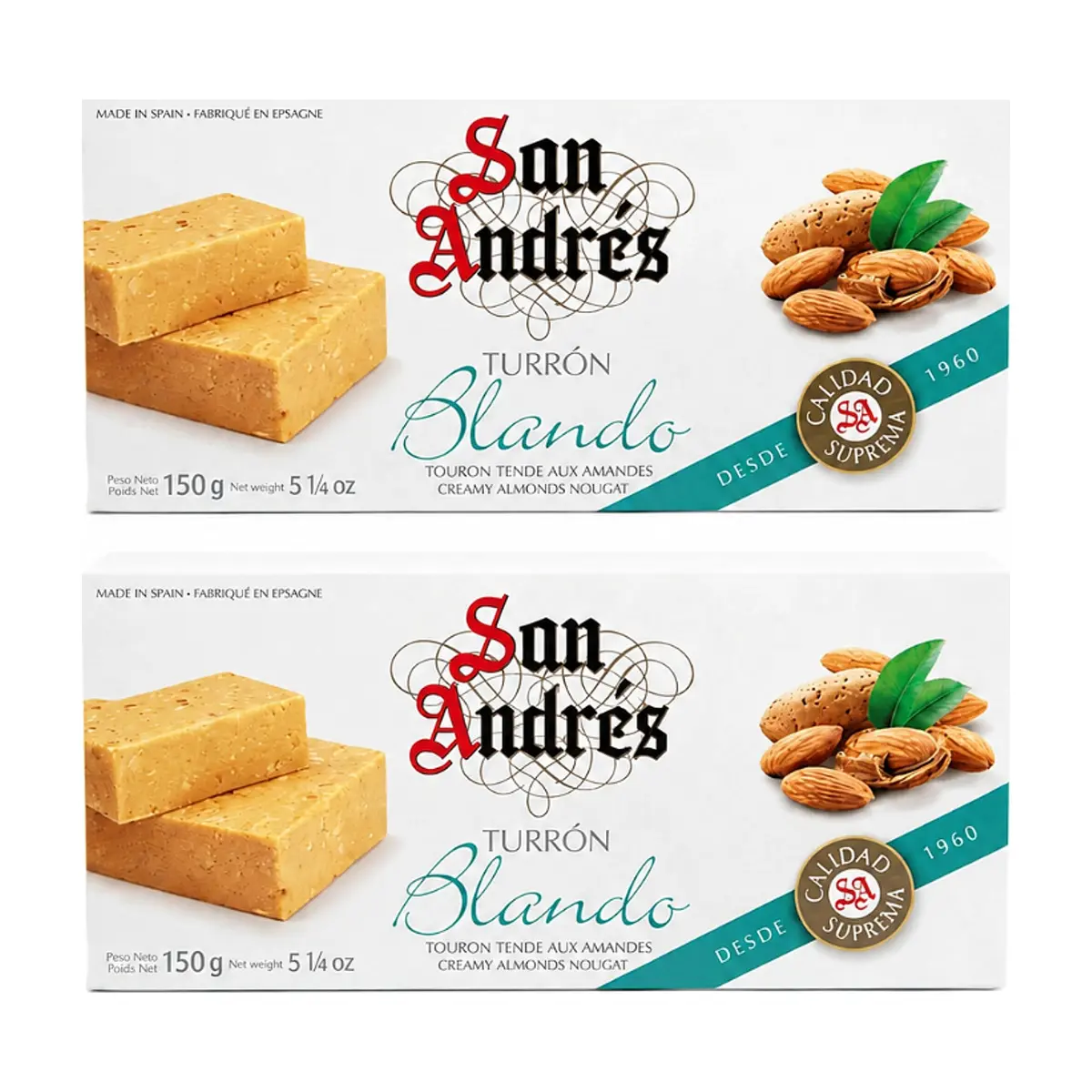 Combo: Turrón blando de almendras San Andrés ( 2 X 150 g / 5.29 oz)