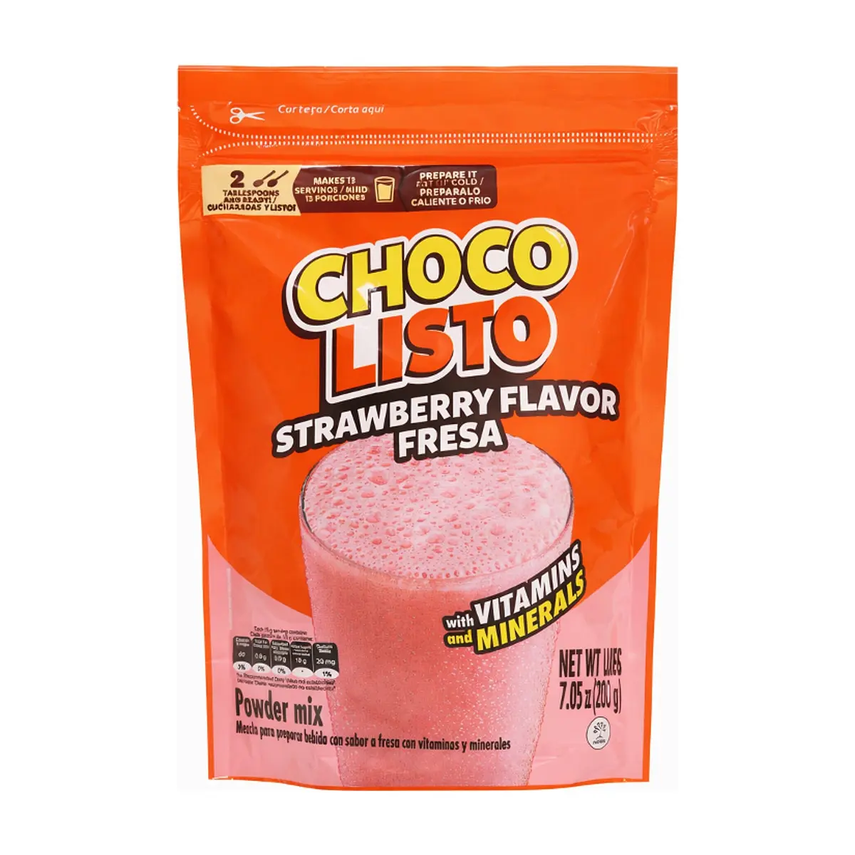 Mezcla para preparar bebida con sabor a fresa Choco Listo (200 g / 7.05 oz) - Miniatura 1