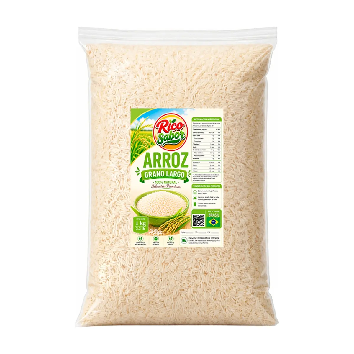 Arroz grano largo Rico Sabor (1 kg / 2.2 lb)