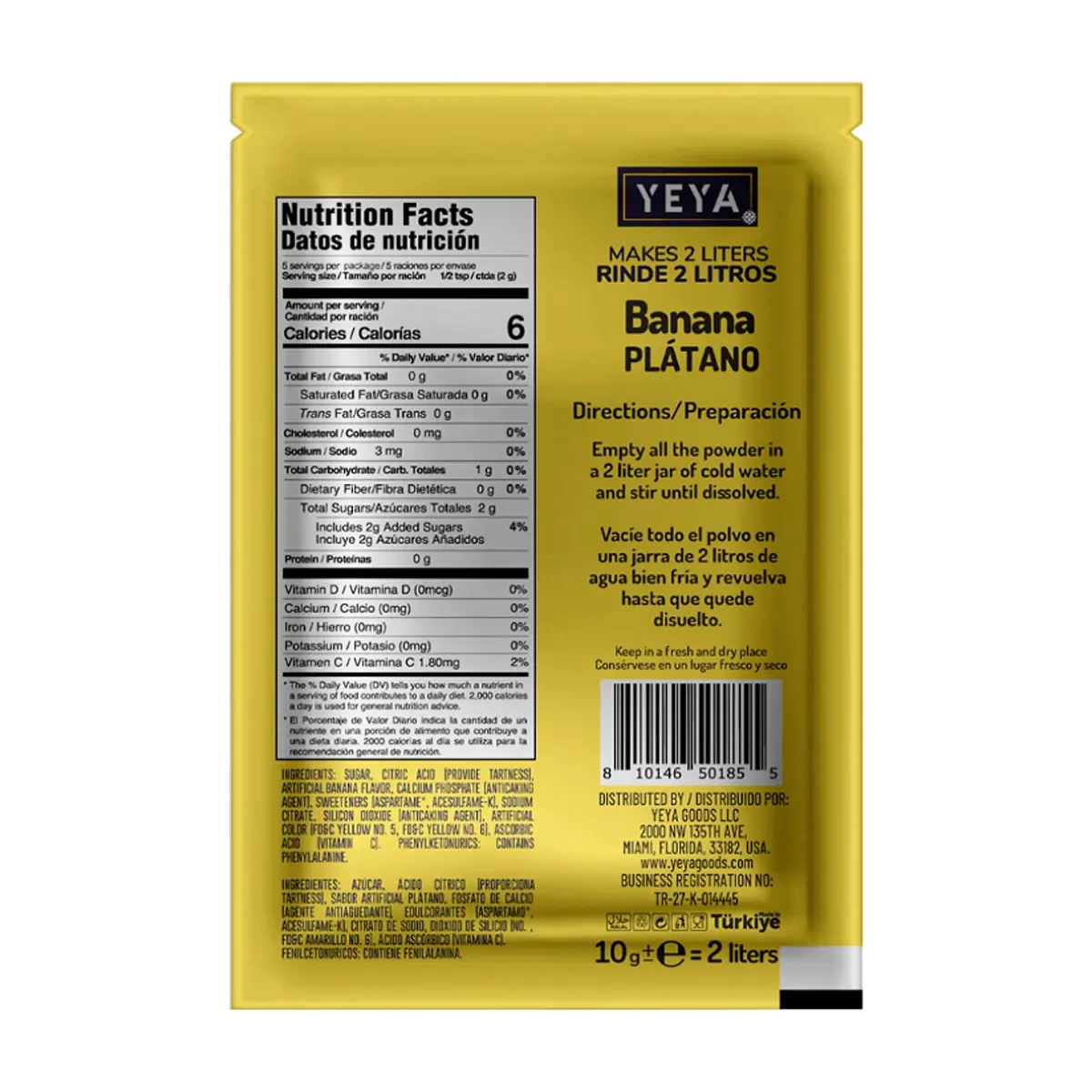 Refresco instantáneo sabor plátano YEYA (26 x 10 g / 0.35 oz) - Thumbnail 2