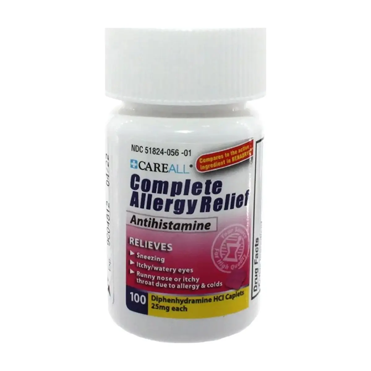 Difenhidramina 25 mg CareAll (100 tabletas) - Thumbnail 3