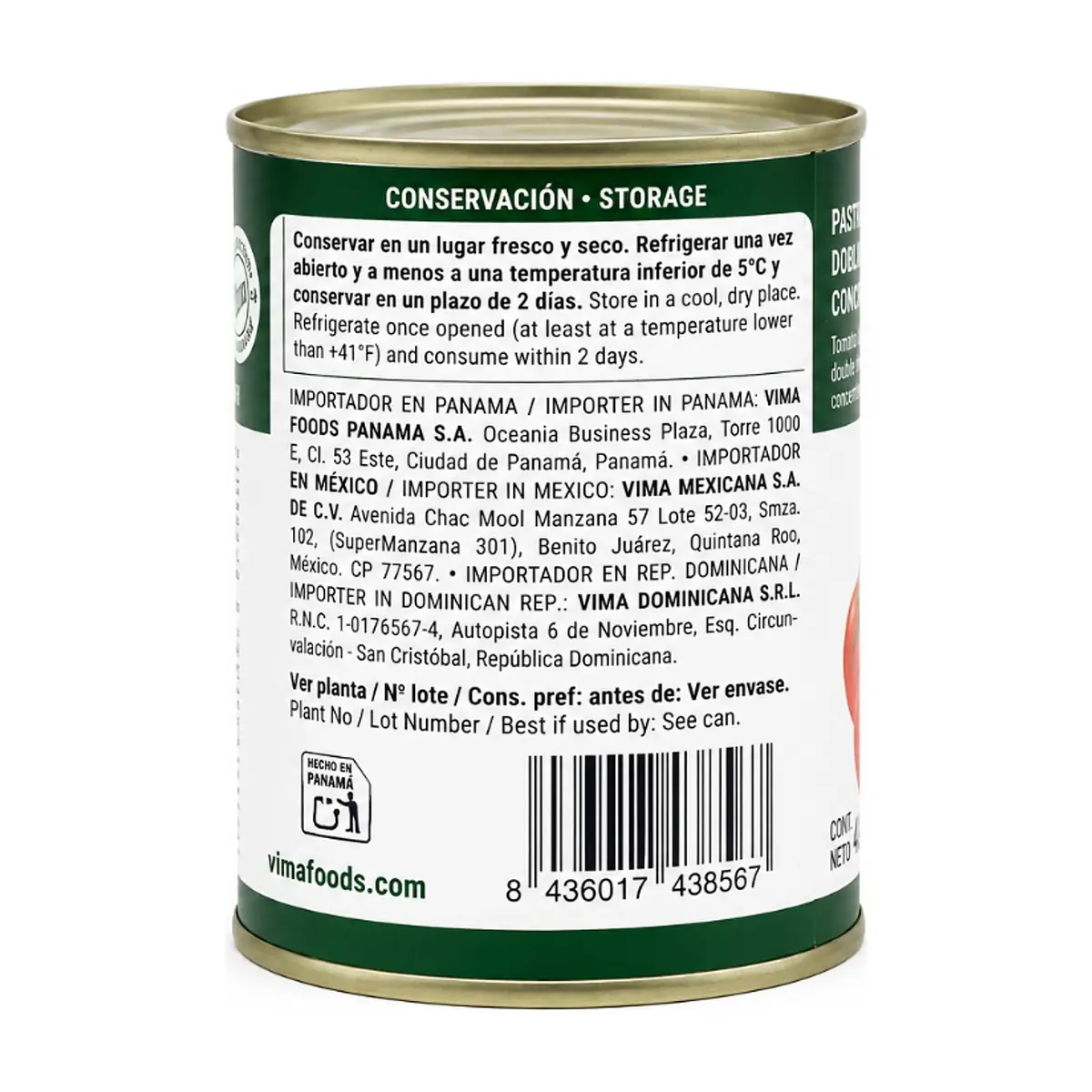 Pasta de tomate doble concentrado Vima Foods (400 g / 14 oz) - Thumbnail 2