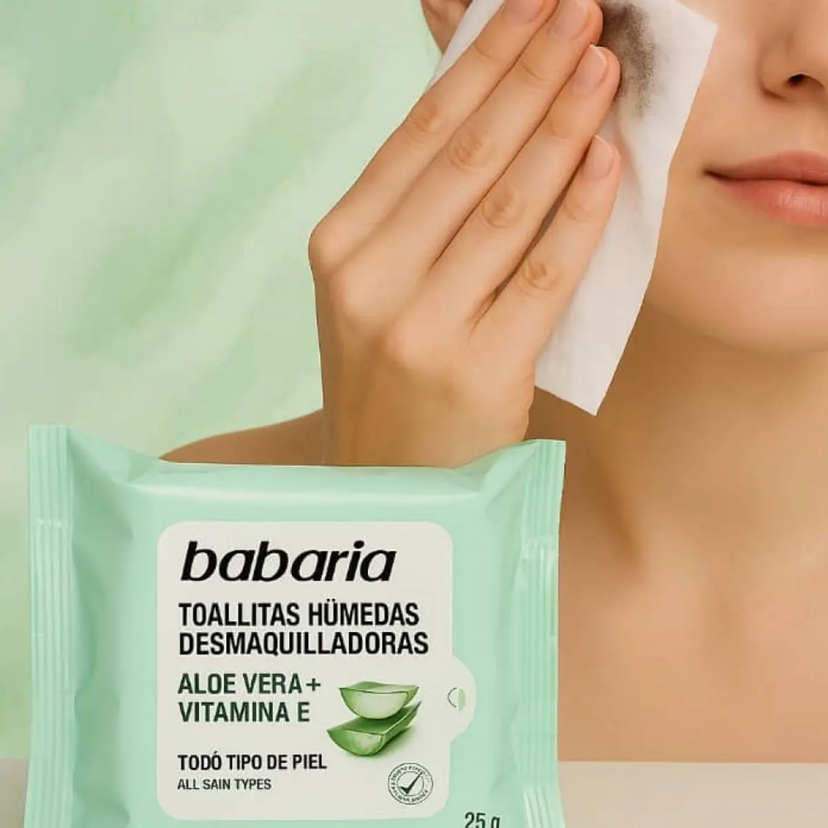 Toallitas húmedas desmaquilladoras aloe+vit E Babaria (25 U) - Thumbnail 4