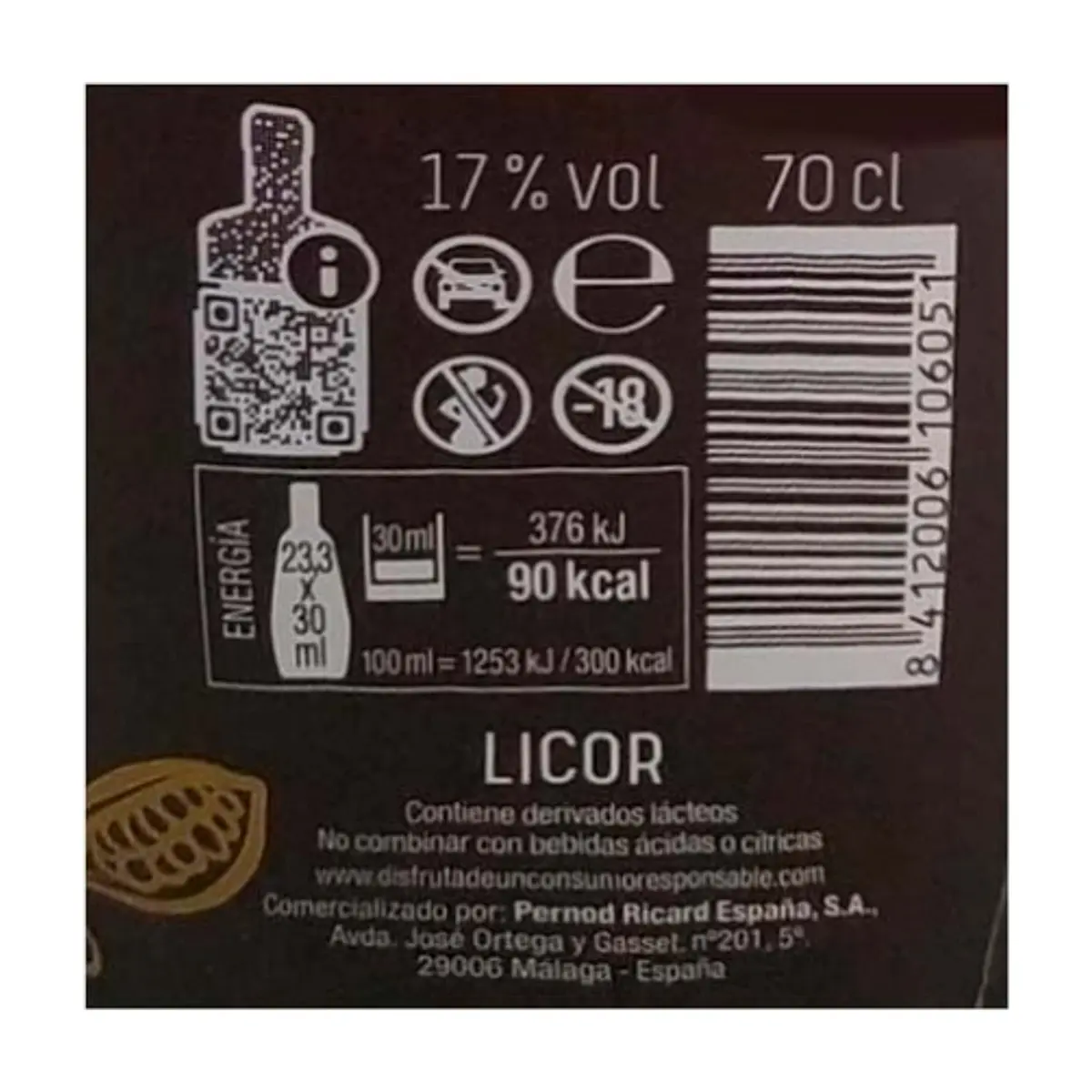 Crema de chocolate 17 % vol Ruavieja (700 ml) - Thumbnail 3