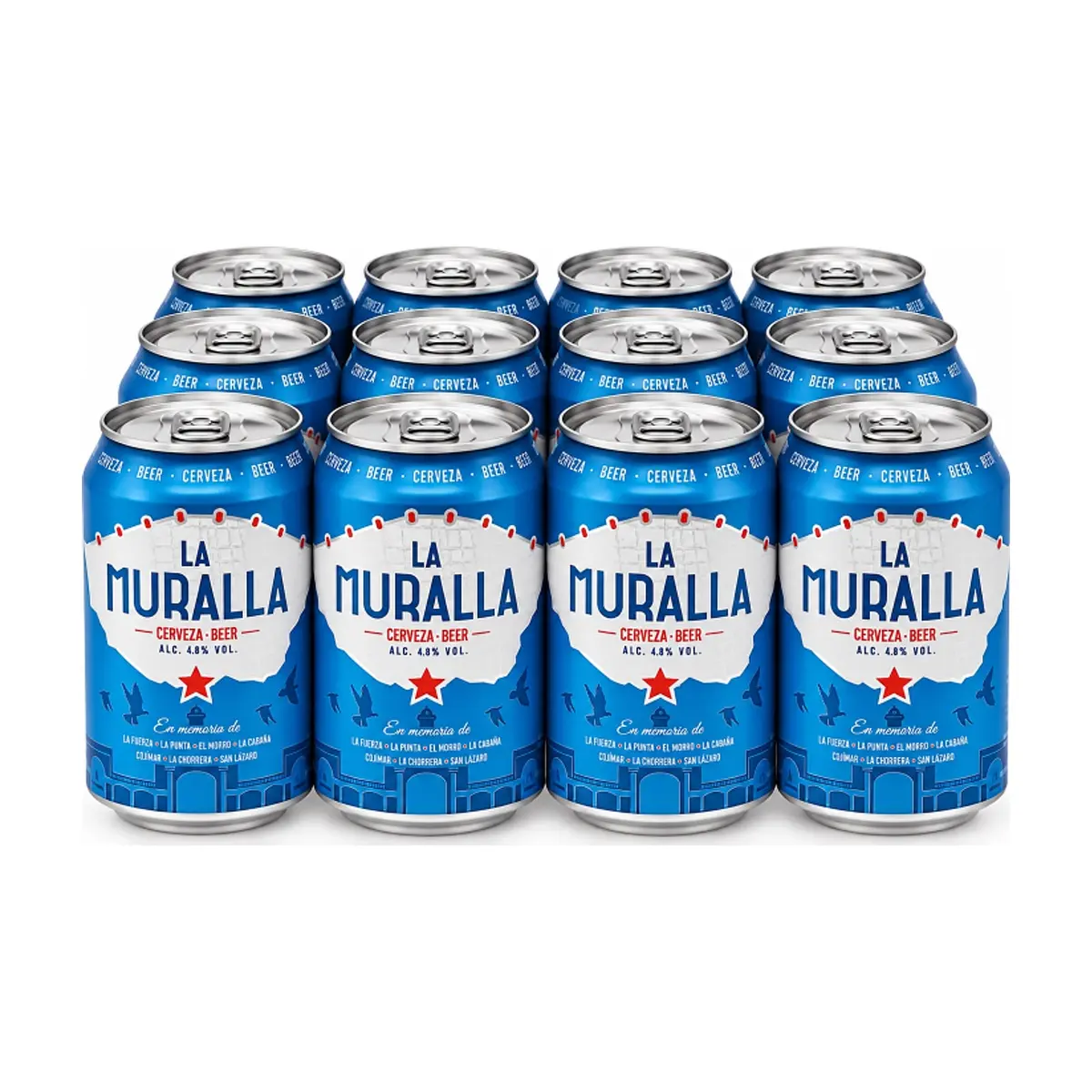 Cerveza lager La Muralla (12 x 330 ml)