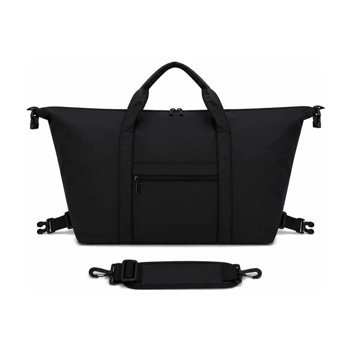 Bolsa de viaje negra con bolsillos laterales y asas extraíbles ISABELLA - Thumbnail 2