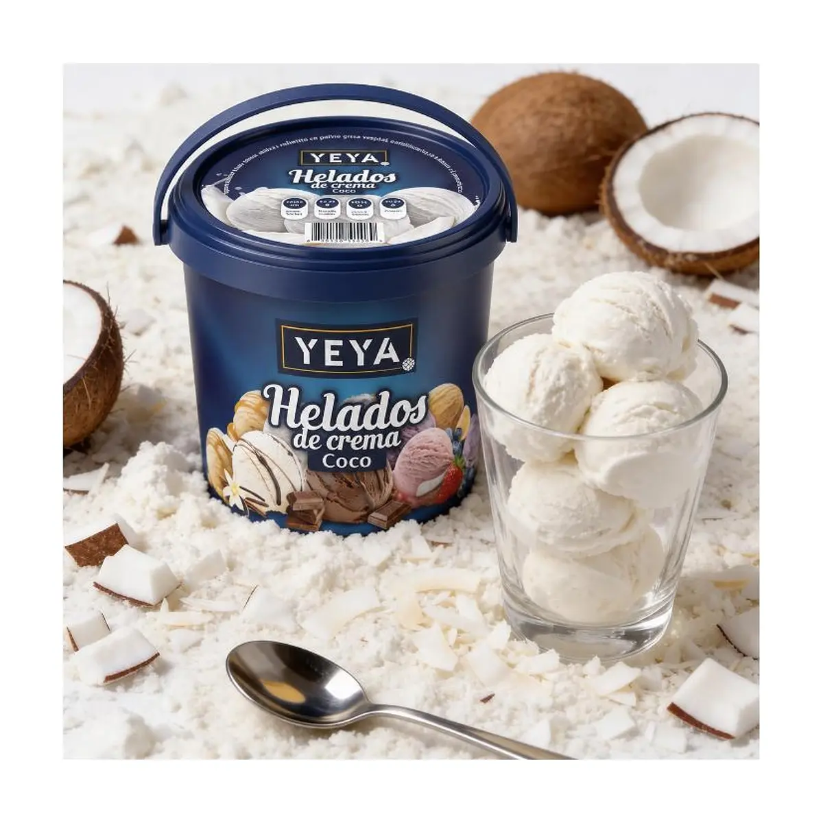 Helado de crema sabor a coco YEYA (500 ml) - Thumbnail 4