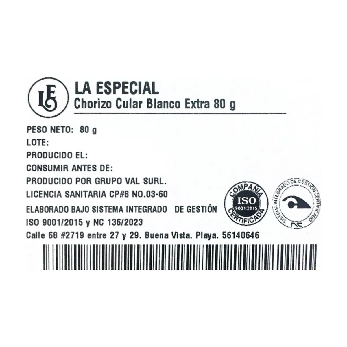 Chorizo Cular Blanco Extra La Especial (80 g / 2.82 oz) - Miniatura 2
