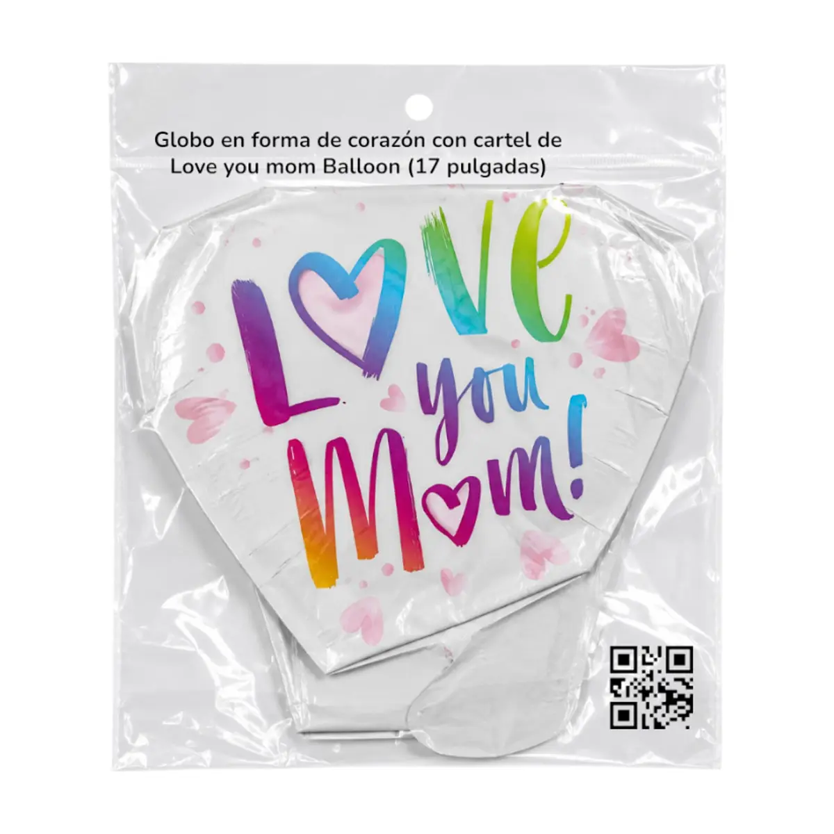 Globo en forma de corazón con cartel de Love you mom Balloon (17 pulgadas) - Thumbnail 2