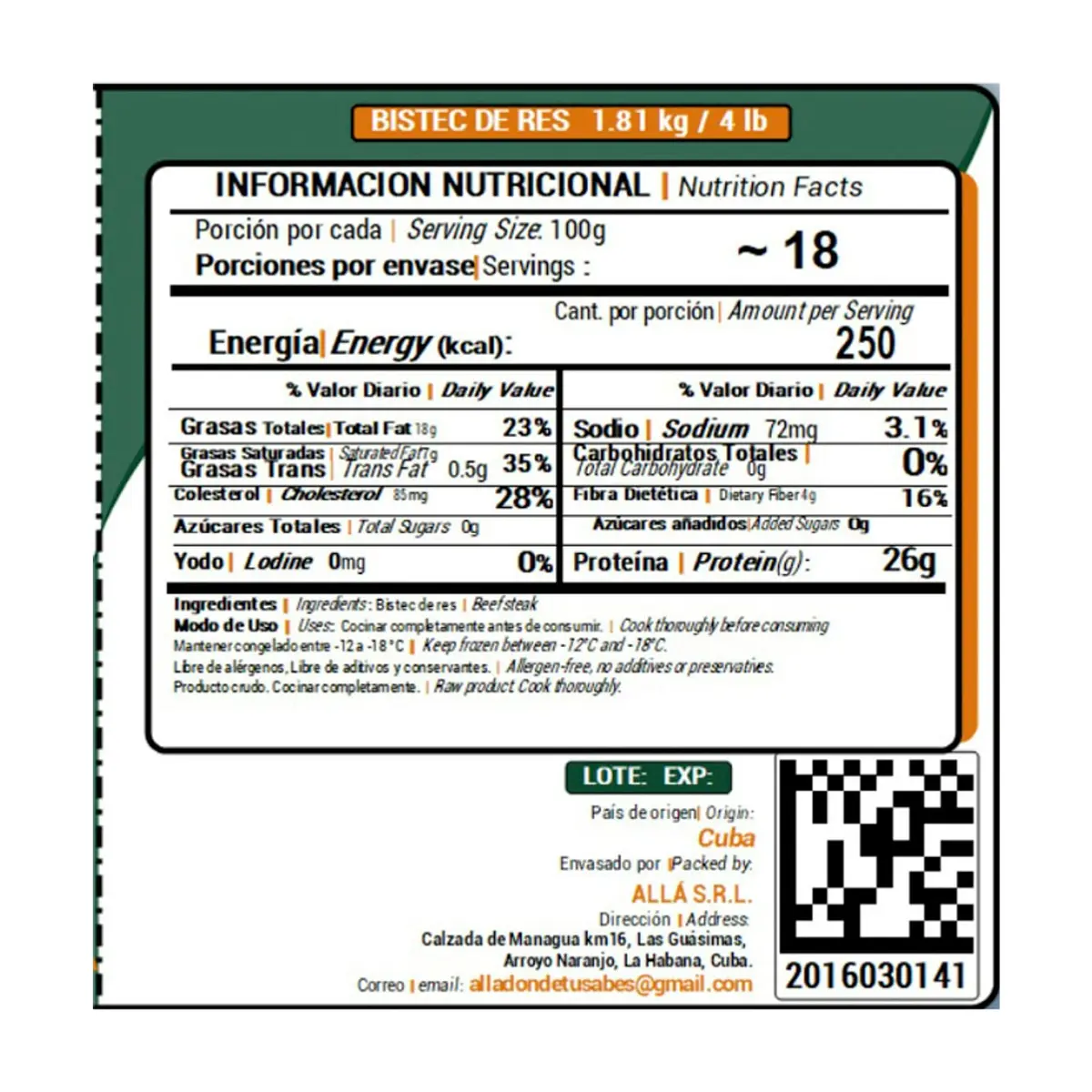 Bistec de res ALLÁ (1.81 kg / 4 lb) - Miniatura 3