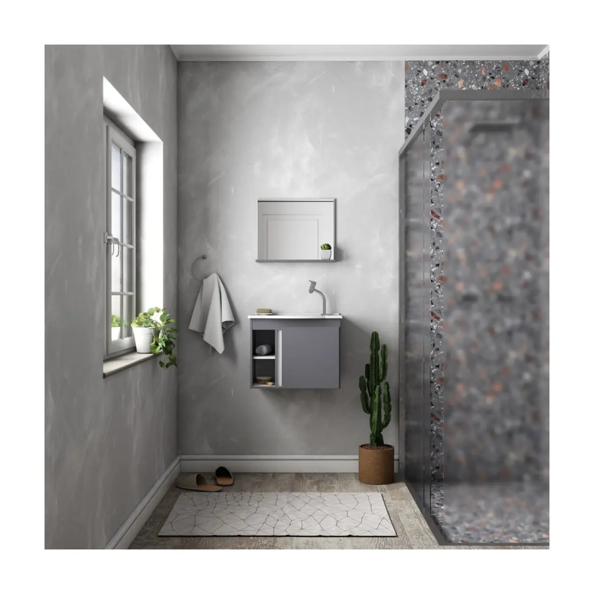 Mueble de baño gris en madera Cozimax Safira - Thumbnail 2
