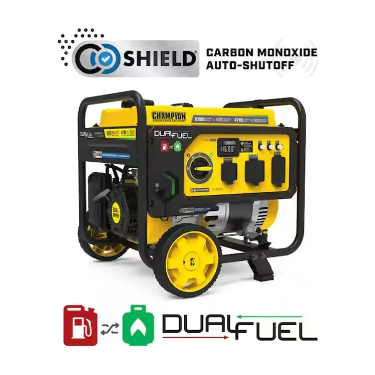 Generador portátil de 5300/4250 Watts (Gasolina y Gas)