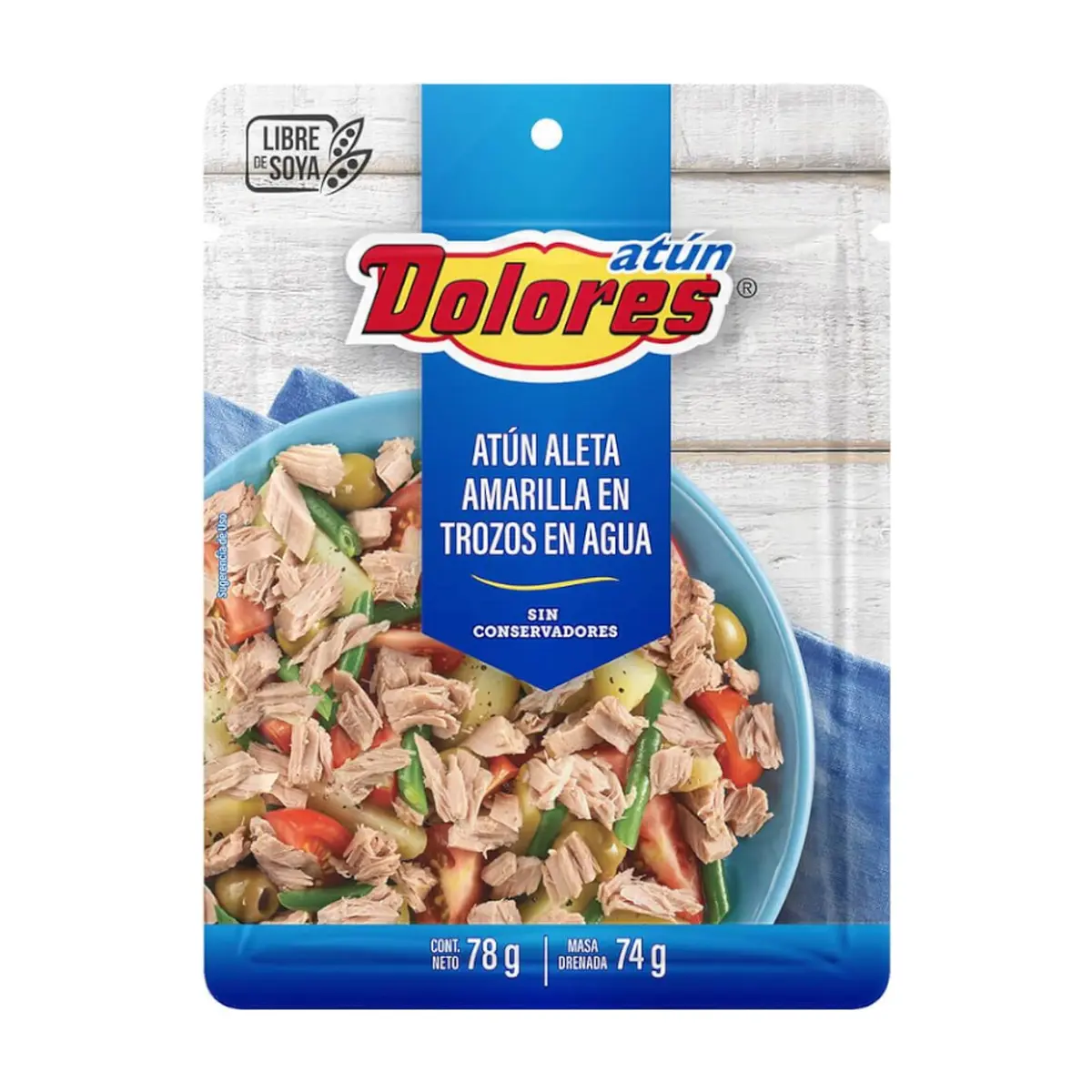 Atún aleta amarilla en trozos en agua Dolores (78 g / 2.75 oz)