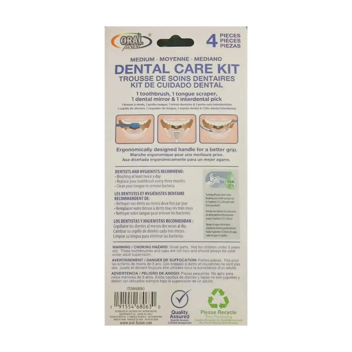 Kit de cuidado dental de 4 piezas de dureza media Oral Fusion - Thumbnail 2