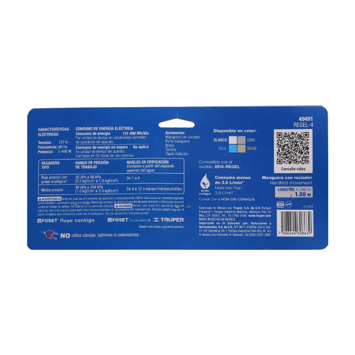Ducha eléctrica 5400 E Foset REGEL-4 - Miniatura 4