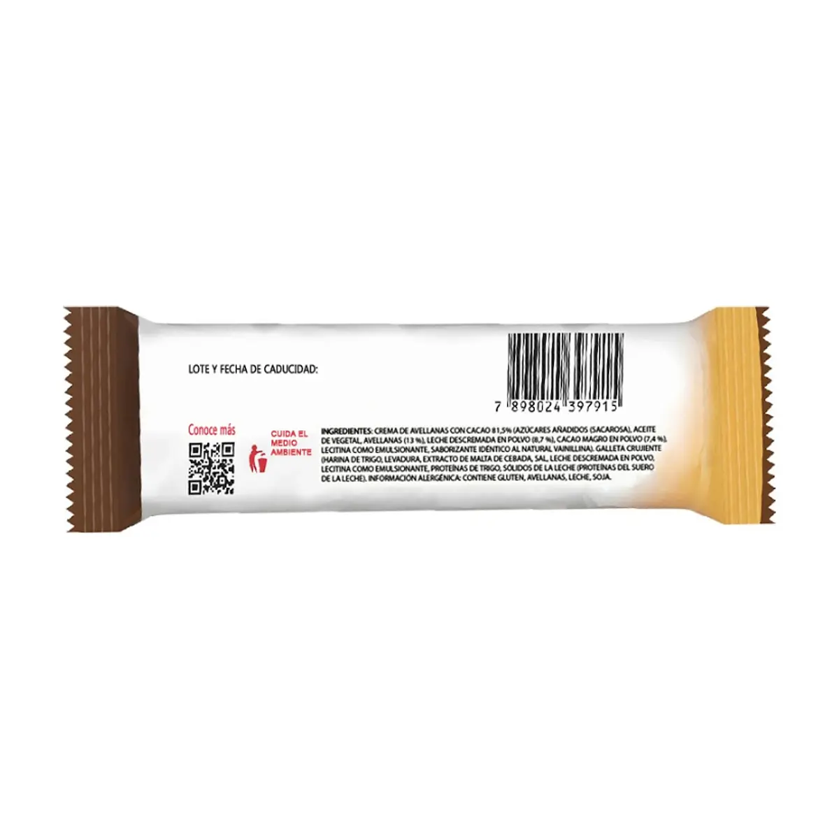 Galleta crujiente rellena de crema de avellanas con cacao B-ready Nutella (22 g) - Thumbnail 3