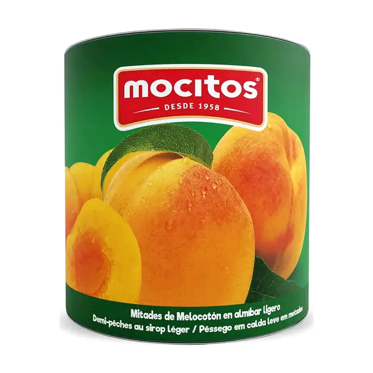 Mitades de melocotón en almíbar ligero Mocitos (2.65 kg / 5.84 lb) - Miniatura 1