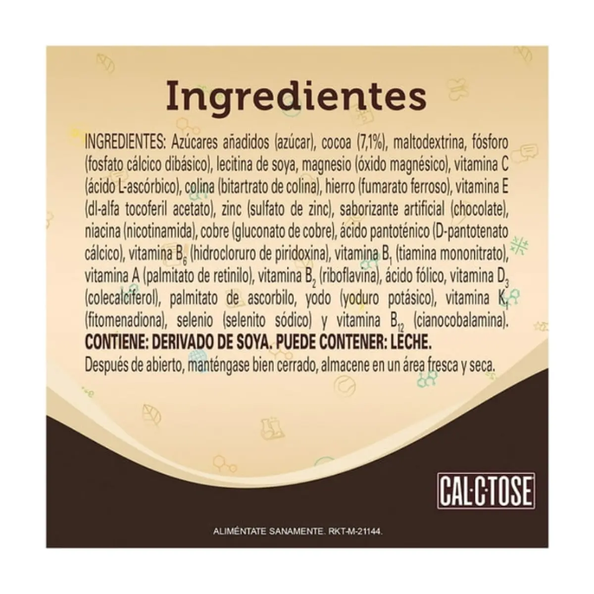 Alimento en polvo fortificado para preparar una bebida sabor a chocolate Cal-C-Tose (65 g / 2.3 oz) - Thumbnail 3