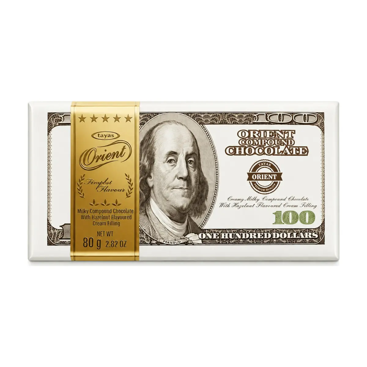 Tableta de chocolate con leche rellena con crema de avellanas Orient Tayas (80 g / 2.82 oz) - Thumbnail 4