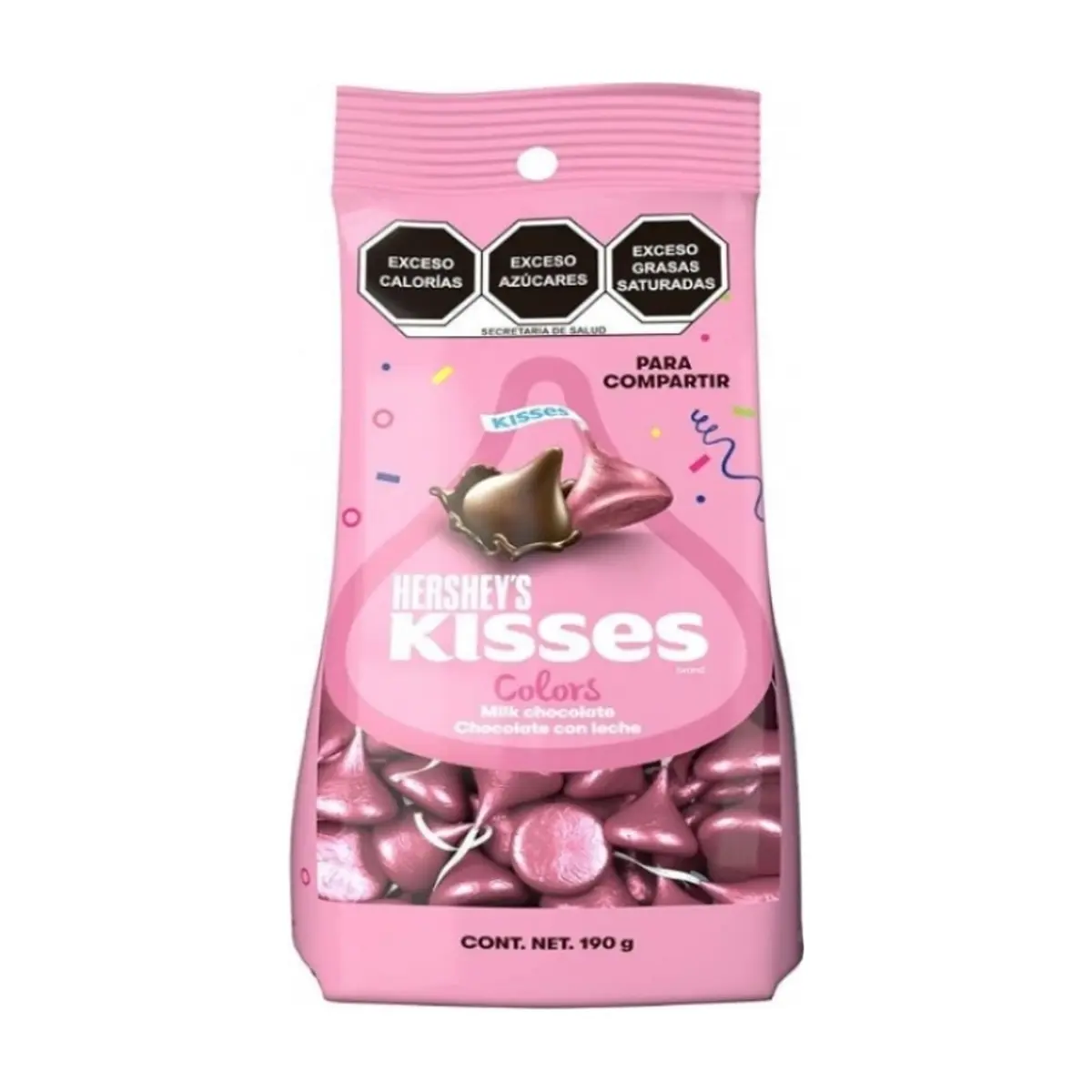 Chocolate con leche fiesta rosa Hershey's Kisses (190 g / 6.7 oz) - Imagen 1