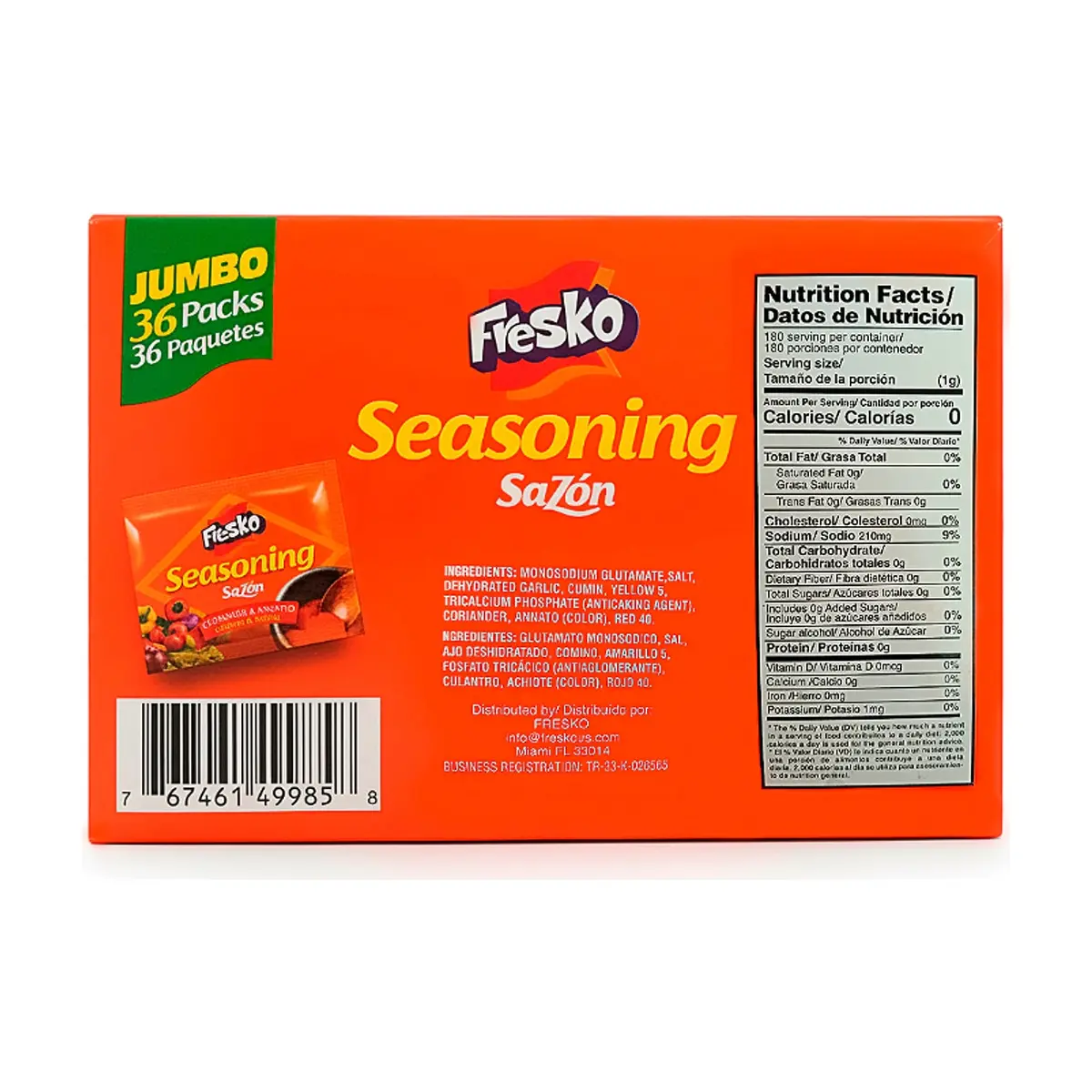 Sazón con culantro y achiote Fresko (180 g / 6.34 oz) - Miniatura 2
