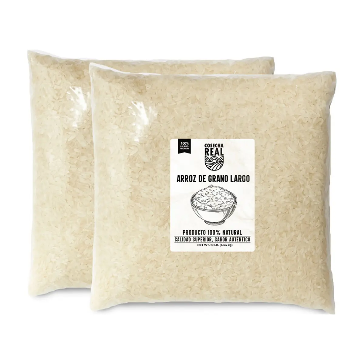Arroz de grano largo Cosecha Real (2 x 4.54 kg / 10 lb)
