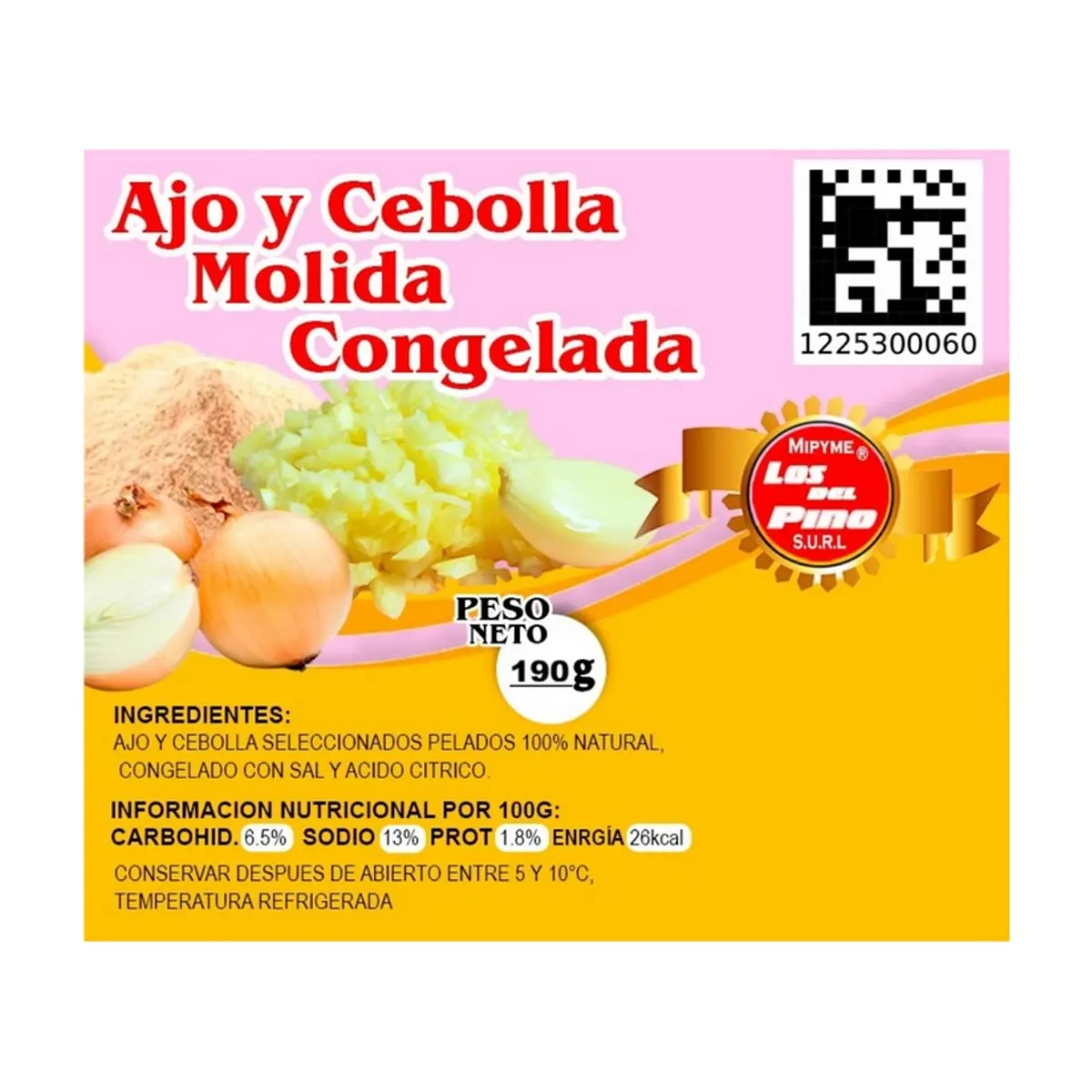 Ajo y cebolla molida congelada Los del Pino (190 g / 6.70 oz) - Thumbnail 3