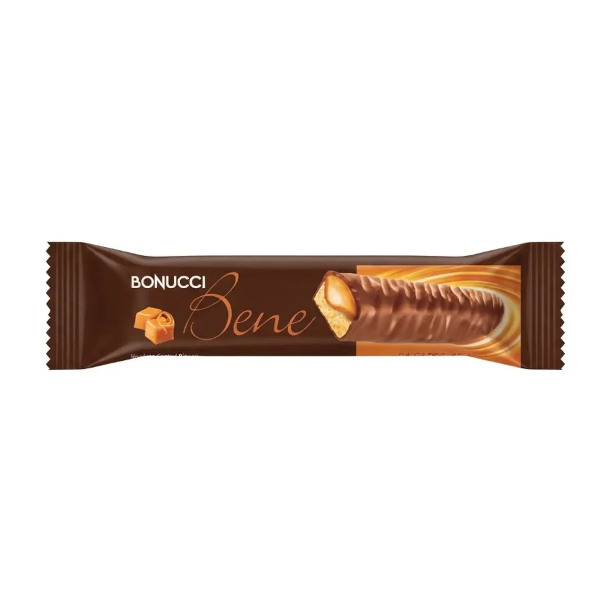 Barrita de galleta y caramelo cubierta de chocolate Bonucci Bene (40 g / 1.41 oz)