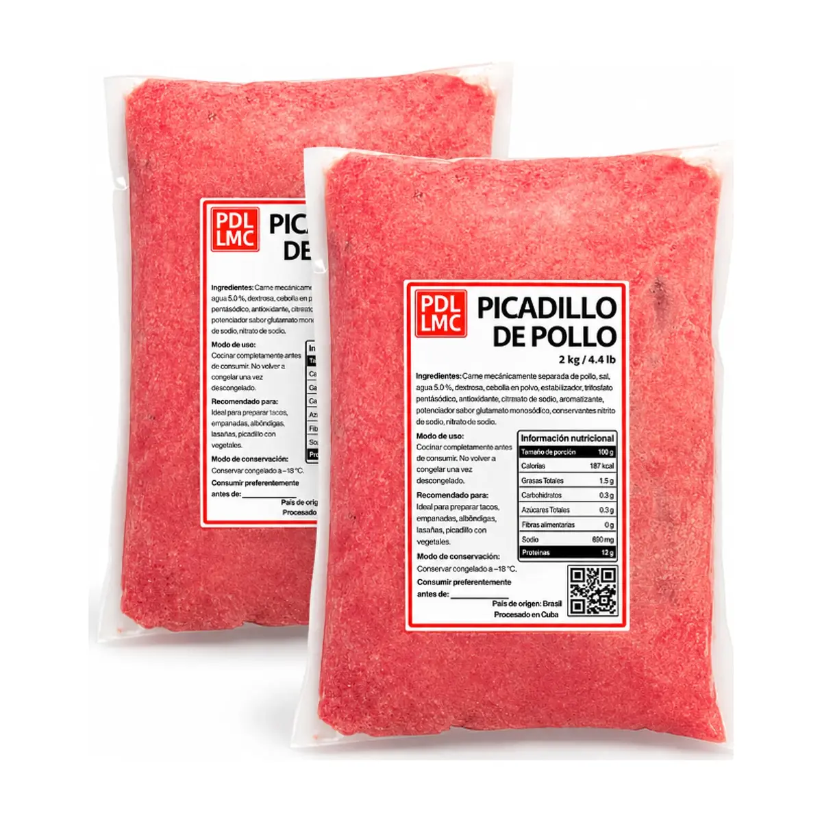 Picadillo de pollo PDL LMC (2 x 2 kg / 4.4 lb) - Imagen 1
