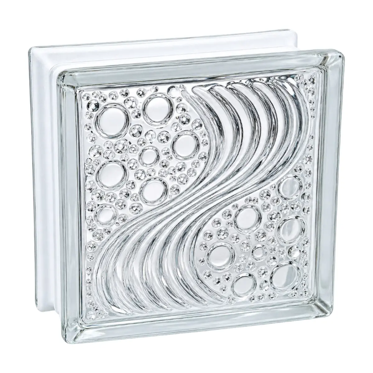 Caja de bloques de cristal decorativa de diseño ondulado con burbujas Jinghua (6 U) - Thumbnail 2