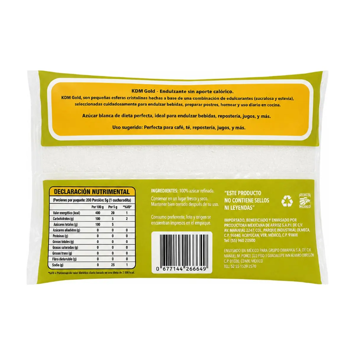Azúcar blanca refinada KDM Gold (1 kg / 2.2 lb) - Miniatura 3