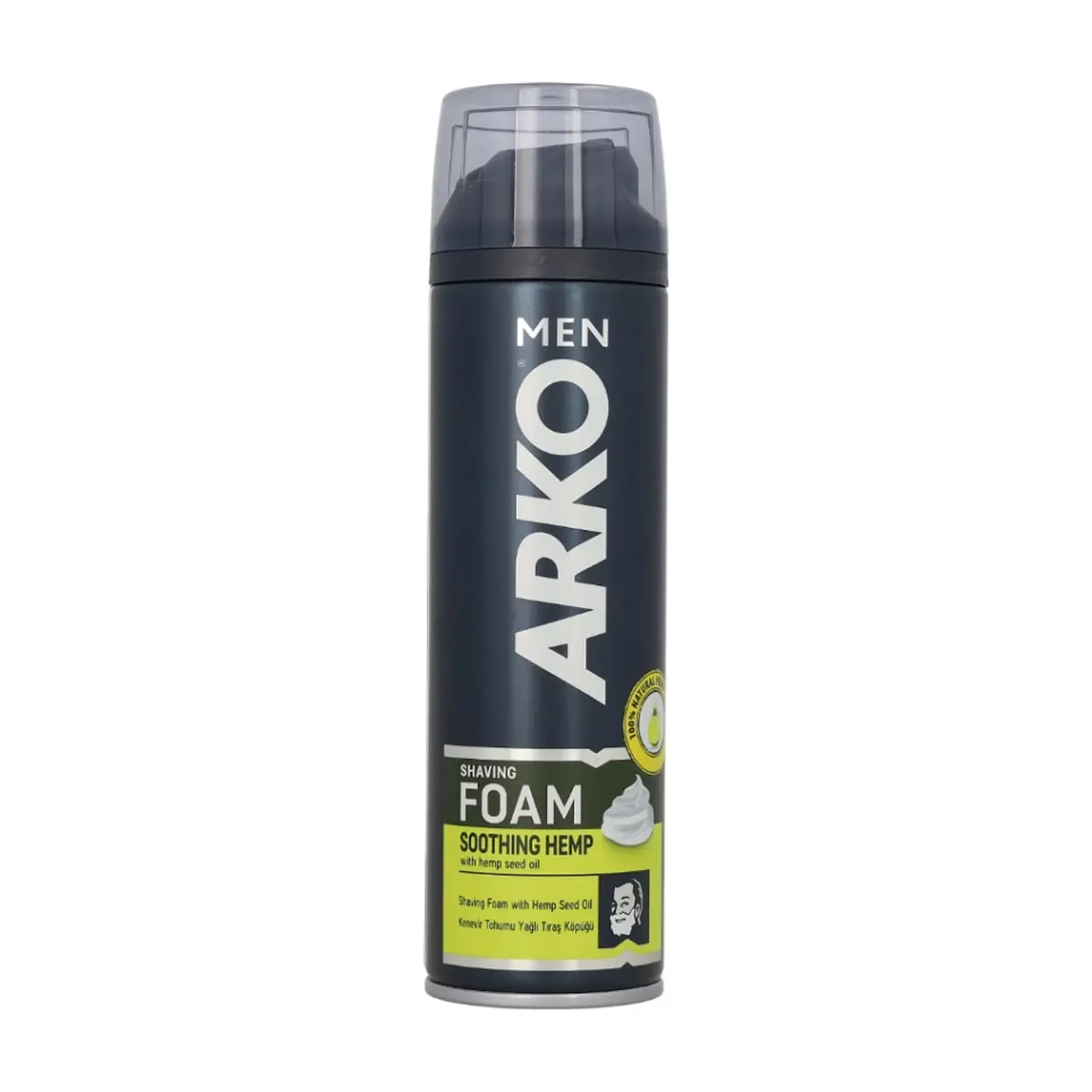 Espuma de afeitar calmante con aceite de cáñamo Arko (200 ml)