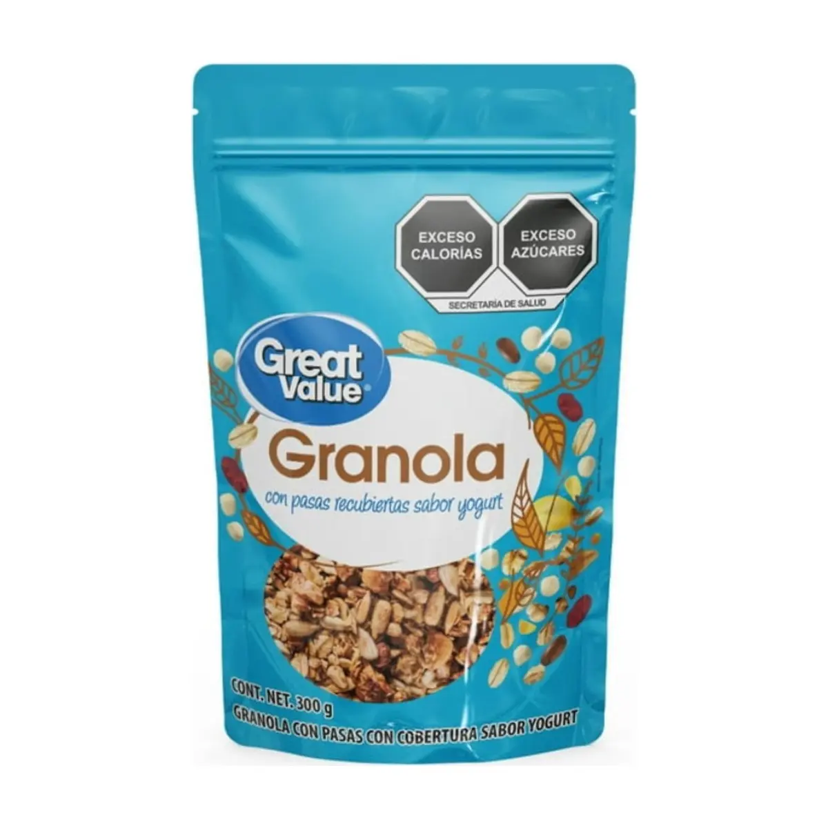 Granola con pasas y cobertura de yogurt Great Value (300 g / 1.58 oz)