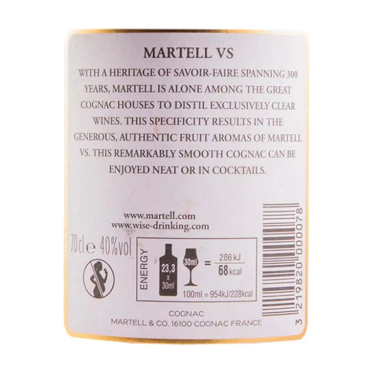Coñac 40 % vol Martell (700 ml) - Thumbnail 3