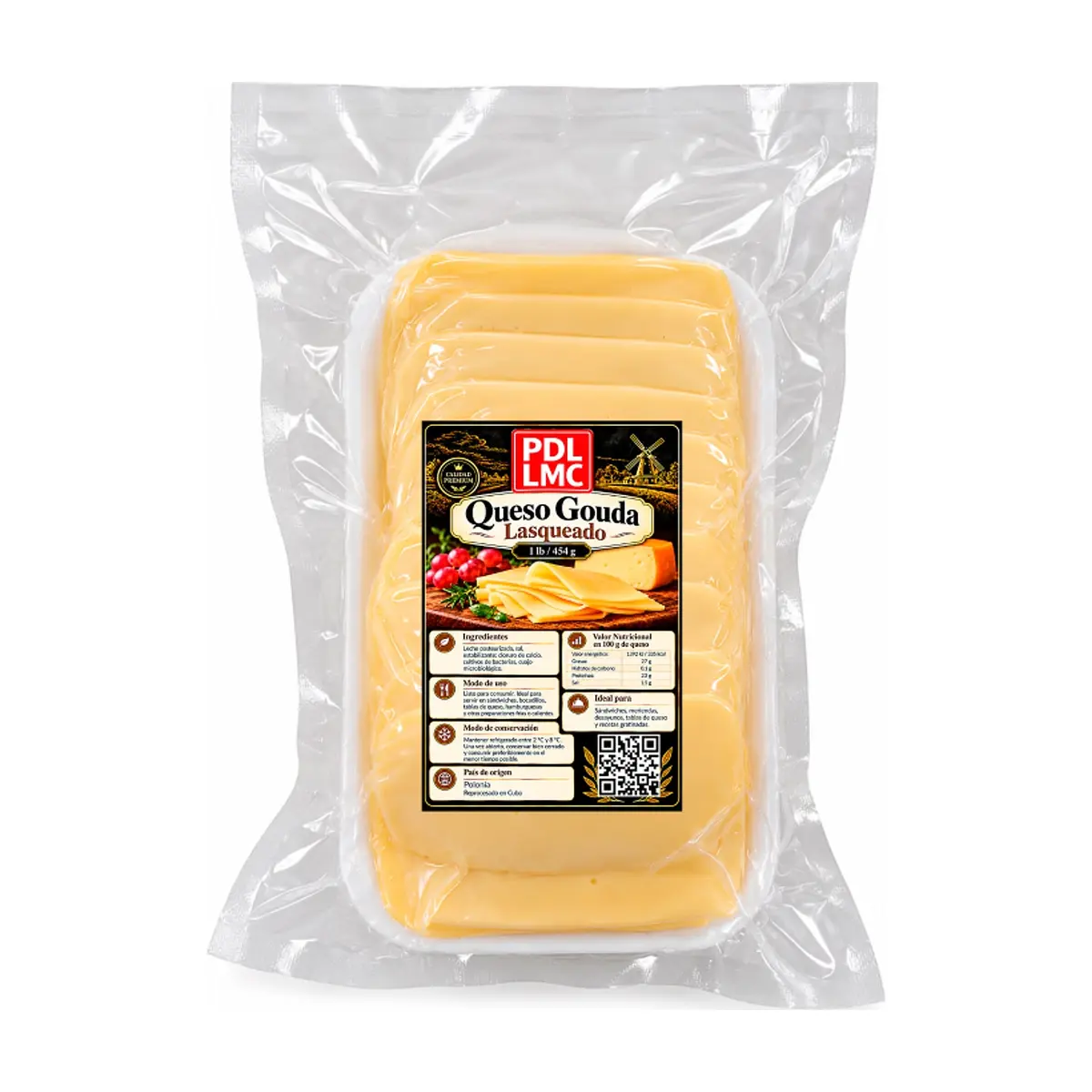 Queso gouda lasqueado PDL LMC (454 g / 1 lb) - Miniatura 1