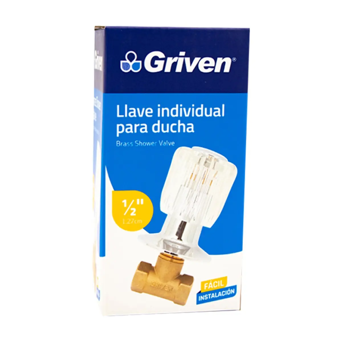 Llave individual de 1/2'' para empotrar con maneral de acrílico Griven - Miniatura 1