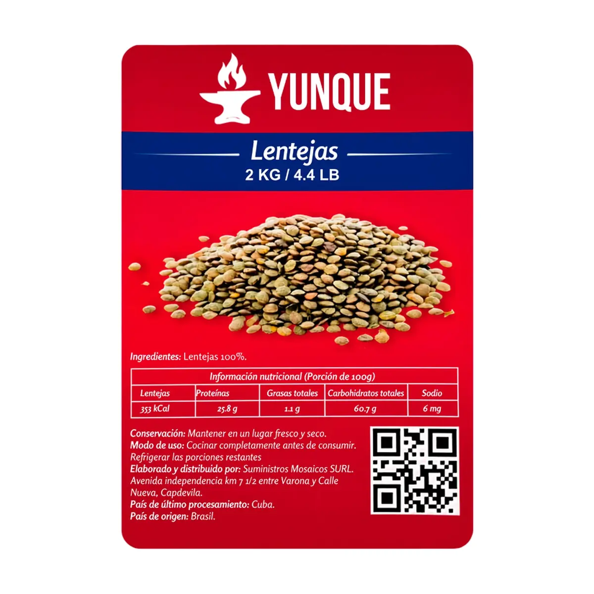 Lentejas enteras Yunque (2 kg / 4.4 lb) - Thumbnail 3