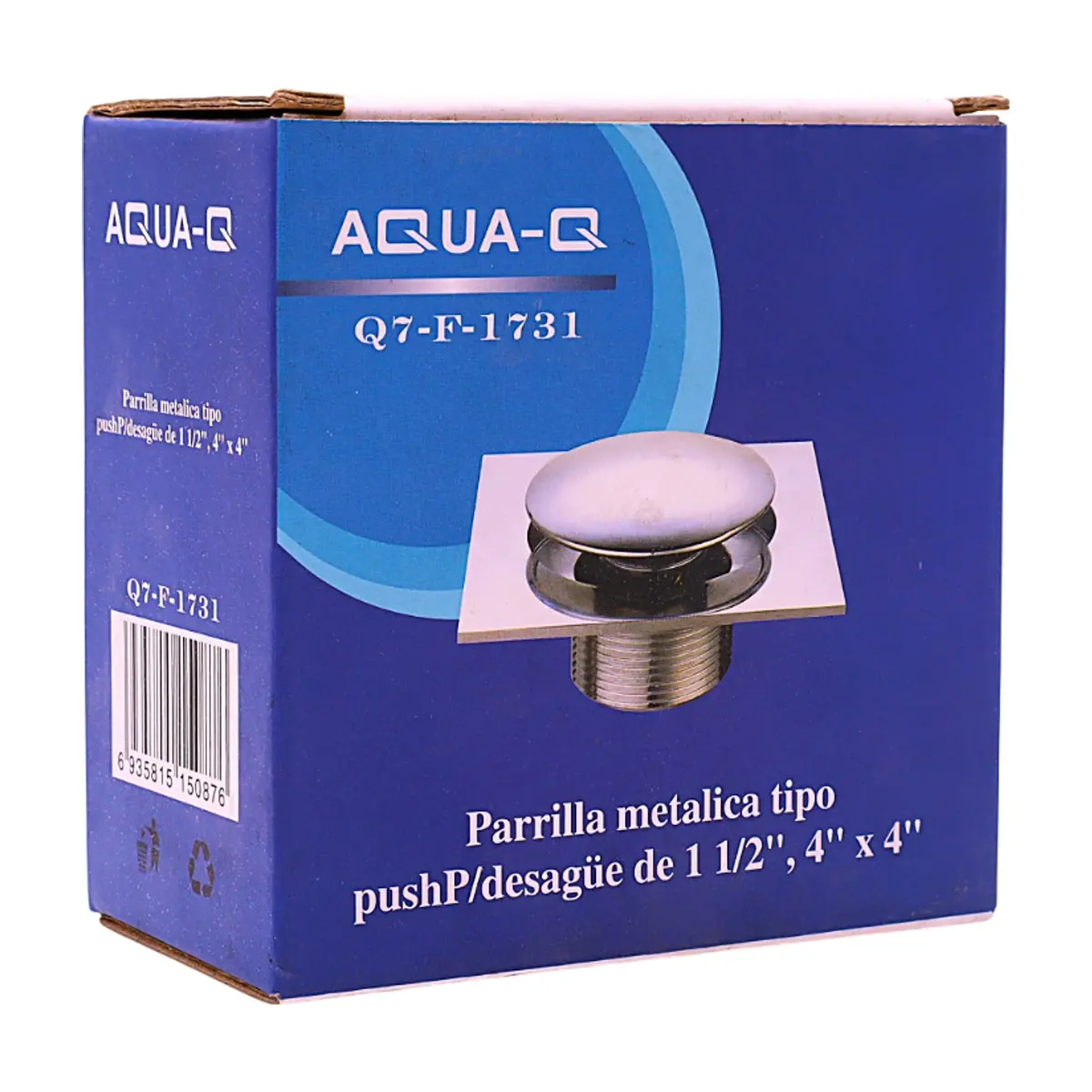 Parrilla metálica tipo push para desagüe de 1-1/2 Q7-F-1731 Aqua-Q - Thumbnail 5