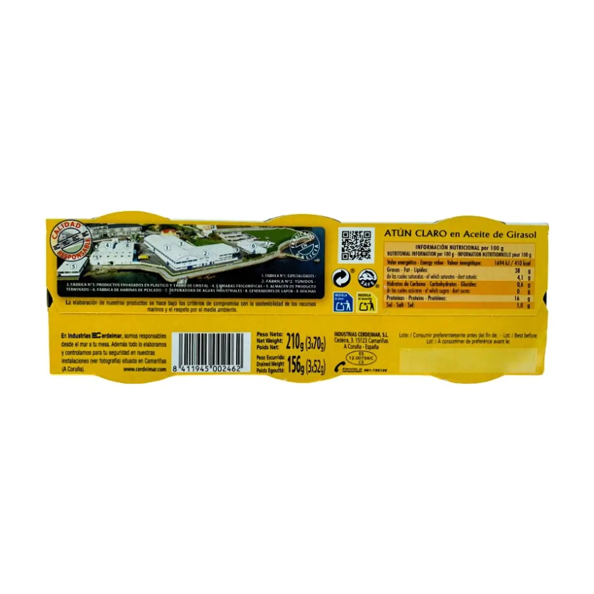 Atún claro en aceite de girasol Boya (5 x 210 g / 7.41 oz) - Miniatura 2