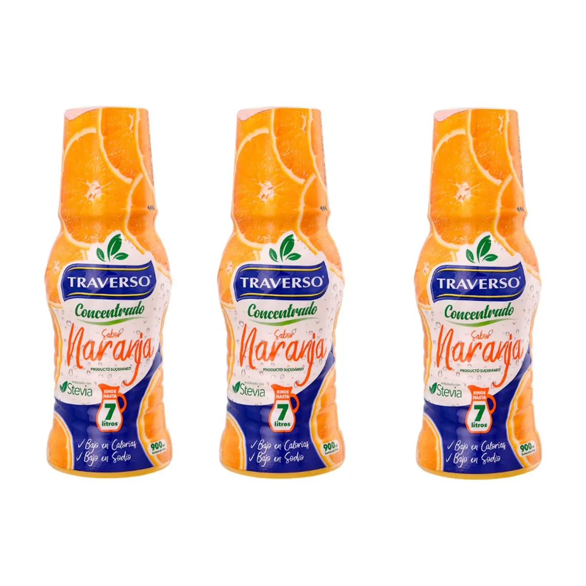 Jugo concentrado sabor naranja Traverso (3 x 900 ml)