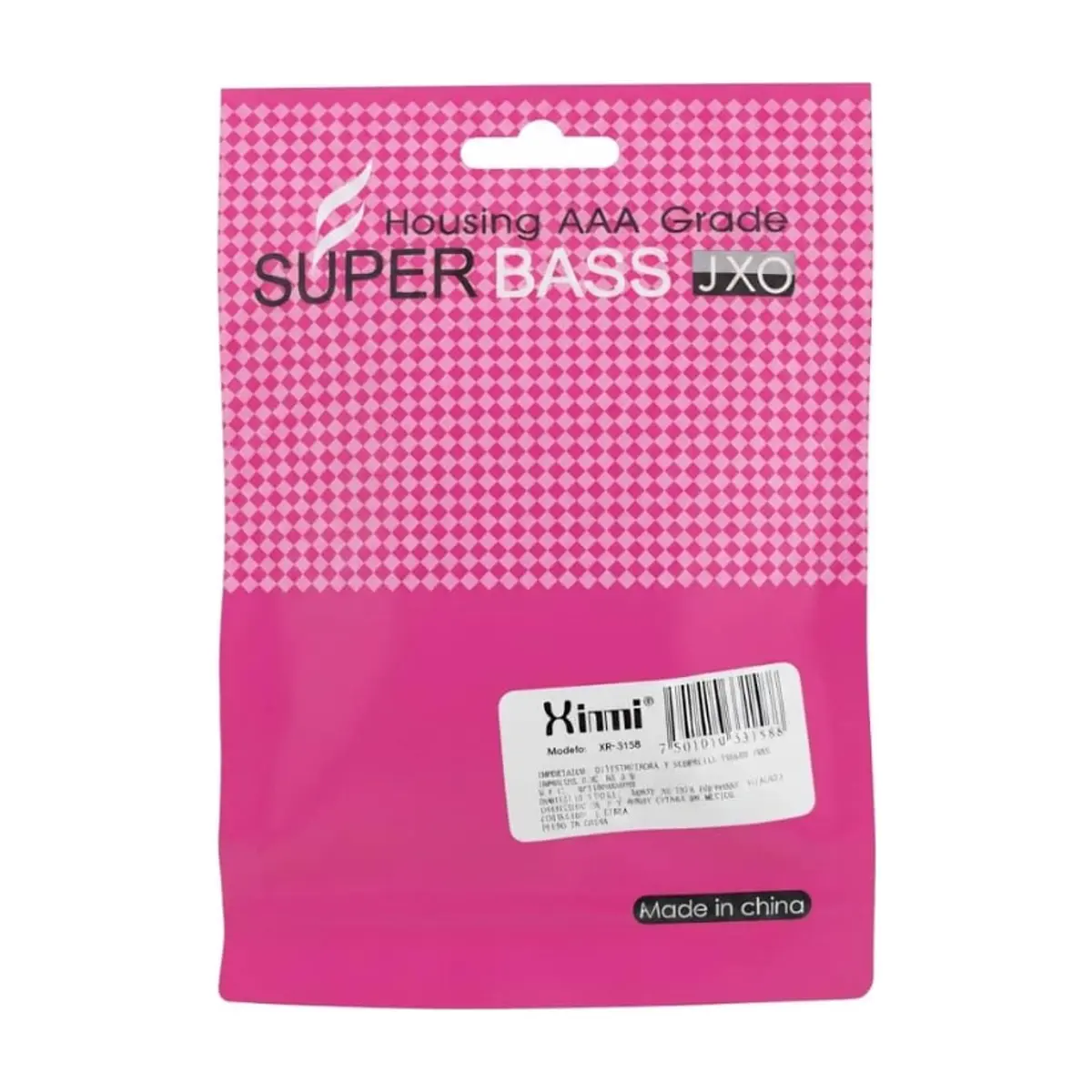 Audífonos con cable 3.5 mm color rosado Super Bass XO XR-3158 - Miniatura 3