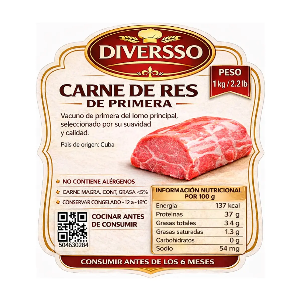 Carne de res de primera Diversso (1 kg / 2.2 lb) - Thumbnail 3
