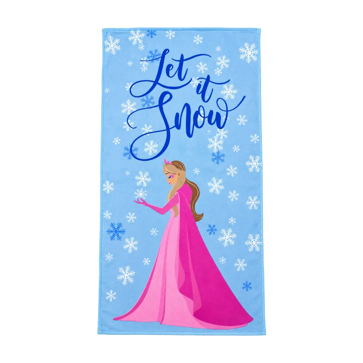 Toalla azul de princesa de hielo 70 cm x 140 cm Colibrí