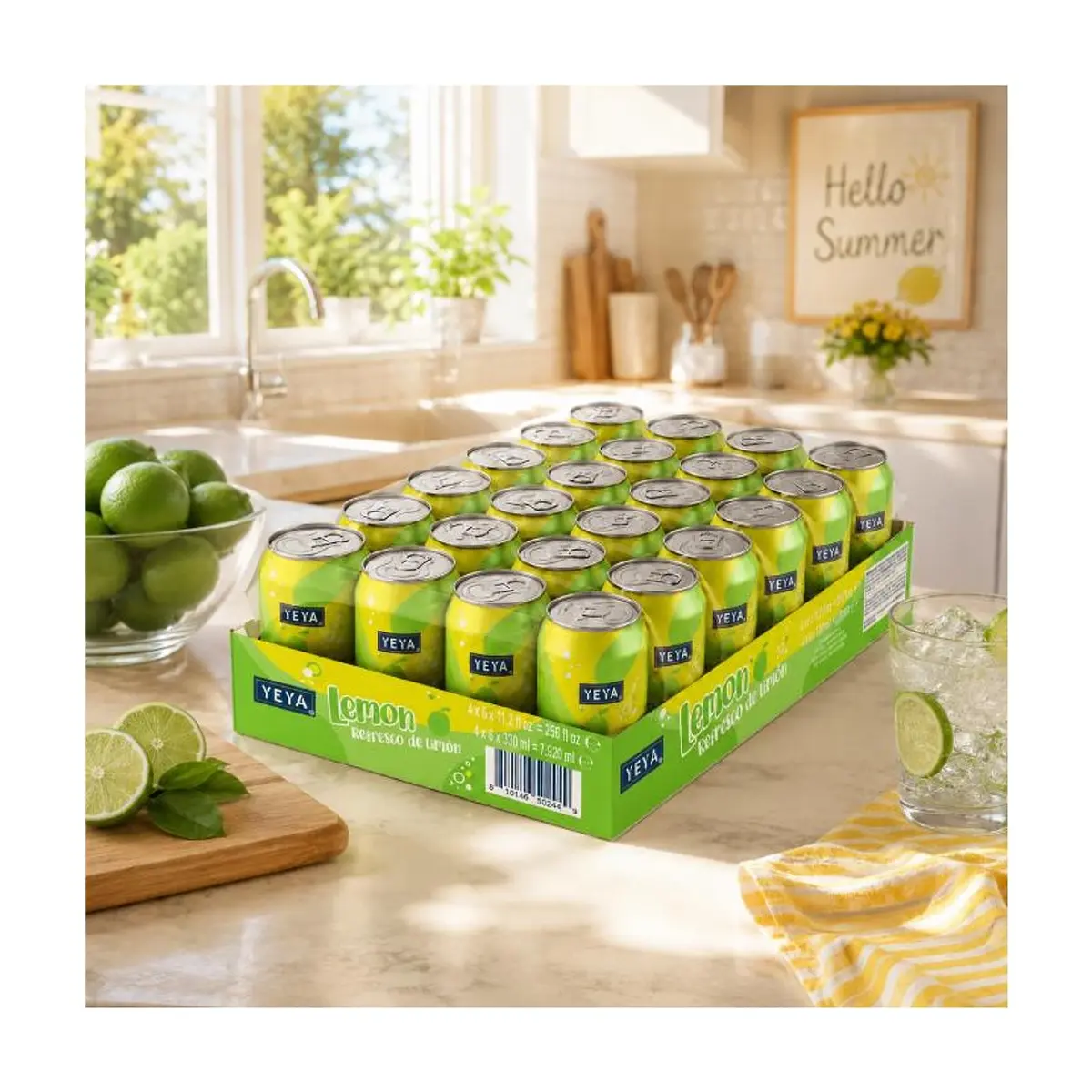 Caja de Refresco gaseado de limón YEYA (24 x 330 ml) - Thumbnail 3