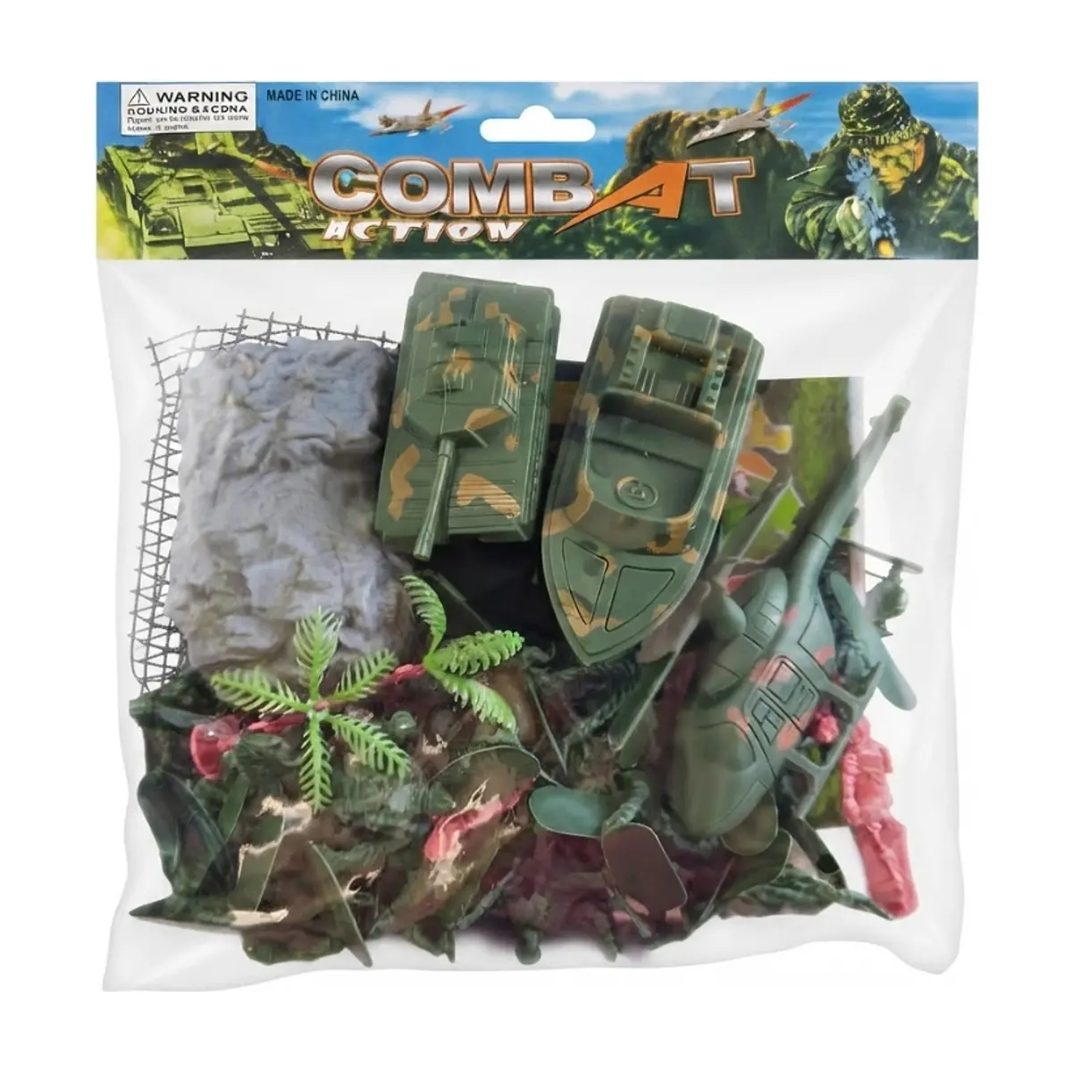 Set de juguete militar de plástico Combat - Thumbnail 2