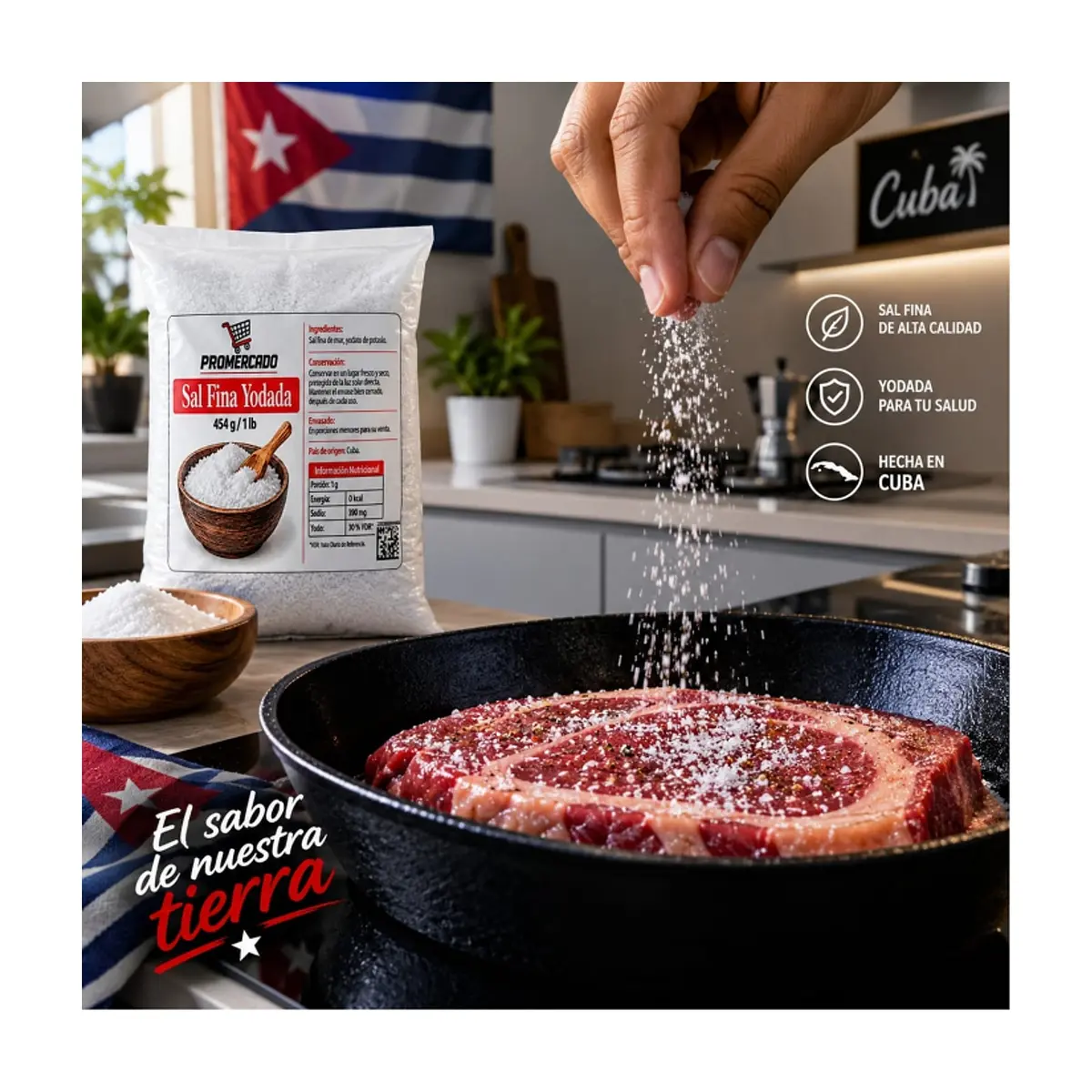 Sal fina yodada Promercado (454 g / 1 lb) - Miniatura 3