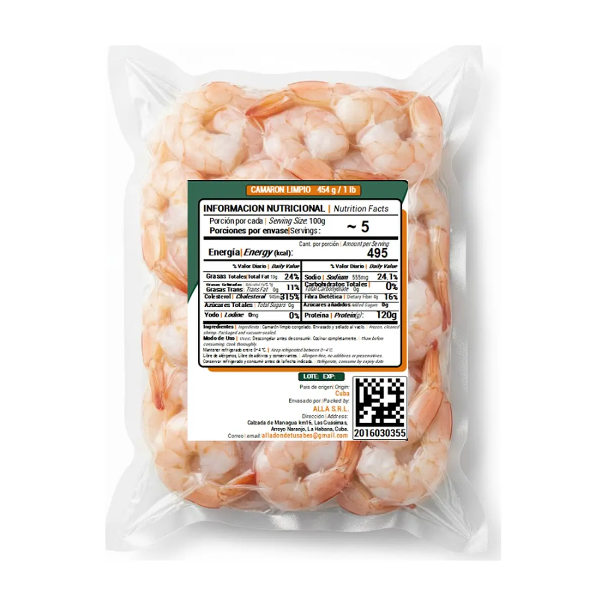 Camarón limpio ALLÁ (454 g / 1 lb) - Miniatura 3